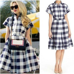 Eliza J Blue & White Checkered Gingham Dress NWOT